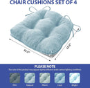 Baby Blue Memory Foam Dining Chair Cushions Set Of 4 15.5x15.5x4