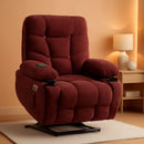 Power Lift Recliner Chair With Extended Footrest Burgundy