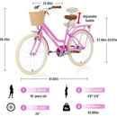 Steel Frame,Multiple Colors, for 10+Years Old Girls Bike,24 inch wheel