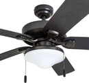 Belmar 52 Inch Bronze Damp Rated Ceiling Fan LED Light