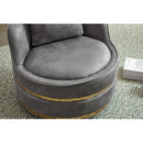 Swivel Chair, 360 Swivel Accent Chair, Faux Leather Barrel Chair Club Chair, Padded Single Chair for Living Room/Bedroom/Study/Waiting Room