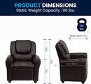 Vana Leathersoft Kids Recliner With Cup Holder And Headrest
