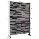 Outdoor & Indoor Privacy Screen Freestanding Decorative Panel Black Steel 76' H x 48' W