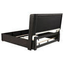 Leandro 55-inch Eastern King Wingback Bed Burnished Black