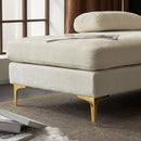 Convertible Sectional Sofa 110 Inch U Shape Creamy White