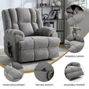 Dual Motor Heat Massage Infinite Position Up to 350 LBS Electric Power Lift Recliners with Power-Remote, Medium-firm and Heavy Duty, Light Grey