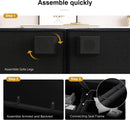 Premium Velvet Black Multifunctional Storage Ottoman