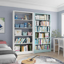 5-Tier White Metal Bookshelf With Adjustable Shelves