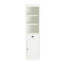 Retro Style 75'' Tall Display Shelf with Cabinet for Hallways Living Room Kitchen - White