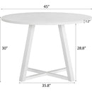 Varna 5-Piece Round Dining Set, Trestle Dining Table with 4 Stylish Chairs