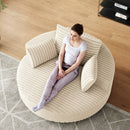 55''L Corduroy Chenille Foam Single Swivel Chair, Fluffy Modern Sleeper, 360 Degree Swivel Chair for Living Room, Bedroom, Lounge and Projection Room