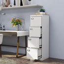 White 4 Drawer File Cabinet With Lock 16 Inch Deep