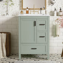 Bathroom Vanity With Sink, Soft-Close Doors, Double-Layer Shelf And 3 Drawers
