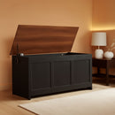 39.3Inch Walnut Storage Bench Featuring Extra Lift