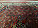 Indian Rug 9x12 Red Indo Bidjar Rug 9x12 Vintage Rug Allover Pattern Medallion Rug Wool Rug Nice Persian Design