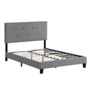 Modern Upholstered Platform Bed Frame With Button Tufted Headboard And Wood Slat Support