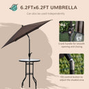 Patio Dining Set With 2 Folding Chairs Beige Umbrella