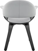 Adalyn Faux Leather Dining Room Accent Chair Gray Black Wood Base