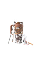 Wide Wyoming Tumbler In Brown and White
