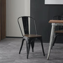Stackable Metal Dining Chair 18 Inch For Kitchen Use