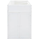 Twin Size Loft Bed with Desk, Wardrobes, 4 Drawers and 4 Shelves-White