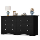Glossy Black 52 Inch Six Drawer Dresser for Modern Storage