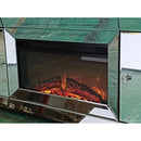 W 57" X D 13.8 " X H 19.7" Flash silver combination TV fireplace cabinet