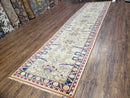 Hallway Runner Rug, Kitchen Runner, Sultanabad Hand Knotted Rug, Farmhouse Rug, 1950s Rug, Mahal Rug, Turkish Rug, Long Runner, Yellow