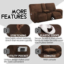 Velvet 8-Piece Reclining Loveseat Cover In Chocolate