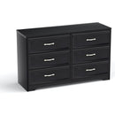 Modern 3 Drawer Bedroom Chest of Drawers with 6 Drawers Dresser, Clothes Organizer -Metal Pulls for Living Room, Bedroom, Hallway, Black,47.6" x 15.7" x 28.9"