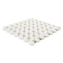 Bianco Dolomite Crema Dotty 12.88" x 12.88" Polished Marble Mesh-Mounted Mosaic Tile Pattern-MSI Collection