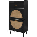 Rattan, Allen 2 door 1 drawer cabinet, shoe rack, double layer, suitable for entrance