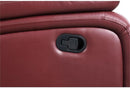 Red Faux Leather Reclining Loveseat With Manual Recline