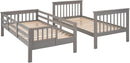 Twin Over Twin Bunk Beds With Stairs Grey For Kids Dorm