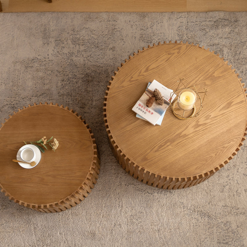 Walker Edison | Textured Nesting Coffee Table Set