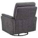 Adler Upholstered Power Swivel Glider Recliner Charcoal Grey
