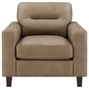 Scotland Faux Leather Upholstered Track Arm Chair Brown