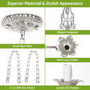 6-Light Rustic Farmhouse Candle Chandelier, Brushed Nickel