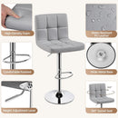 Bar Stools 2 Pack Adjustable Gray PU Leather Counter Height