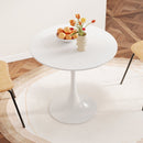 31.4 'round dining table, medieval white tulip dining table, 2-3 person metal base dining table, easy to assemble casual coffee table, office desk