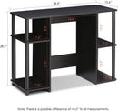 JAYA Computer Study Desk With Open Storage Espresso Finish