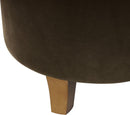 Brown Velvet Upholstered Ottoman With Concealed Storage