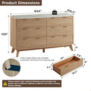 Natural Oak Dresser With Faux Marble Top Bedroom Furniture