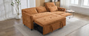 2-in-1 Sofa 82' Three-seater Sofa with Sofa Bed and Reversible Recliner, Orange Chenille