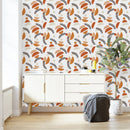 Leaves and Beige Geometrical Shapes Wallpaper