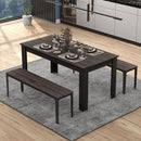 63 Inch Wood Dining Table For 4 To 6 People Grey Ideal For Dining Room