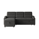 MH83.5' Convertible Sleeper Combo Sofa, Convertible Sofa Bed Polyester Pullout Bed with Storage Recliner and Cup Holder for Living Room, Tight Spaces