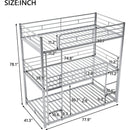 Black Triple Metal Bunk Bed Twin XL Full Queen Sizes