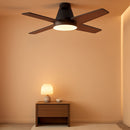 Ceiling Fan With Lights 44 Inch Black Quiet DC Motor