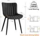 Black Upholstered Dining Chairs Set Of Two Modern Kitchen